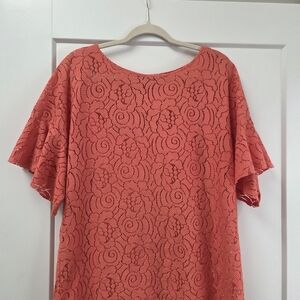 Banana Republic Coral Lace Blouse